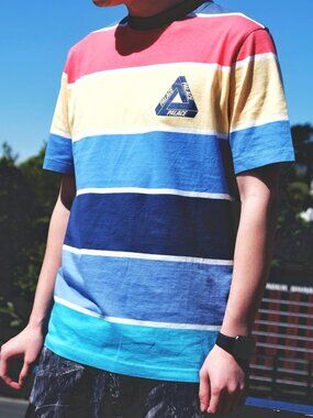 Palace Wide On Multicolor Stripe T-Shirt L